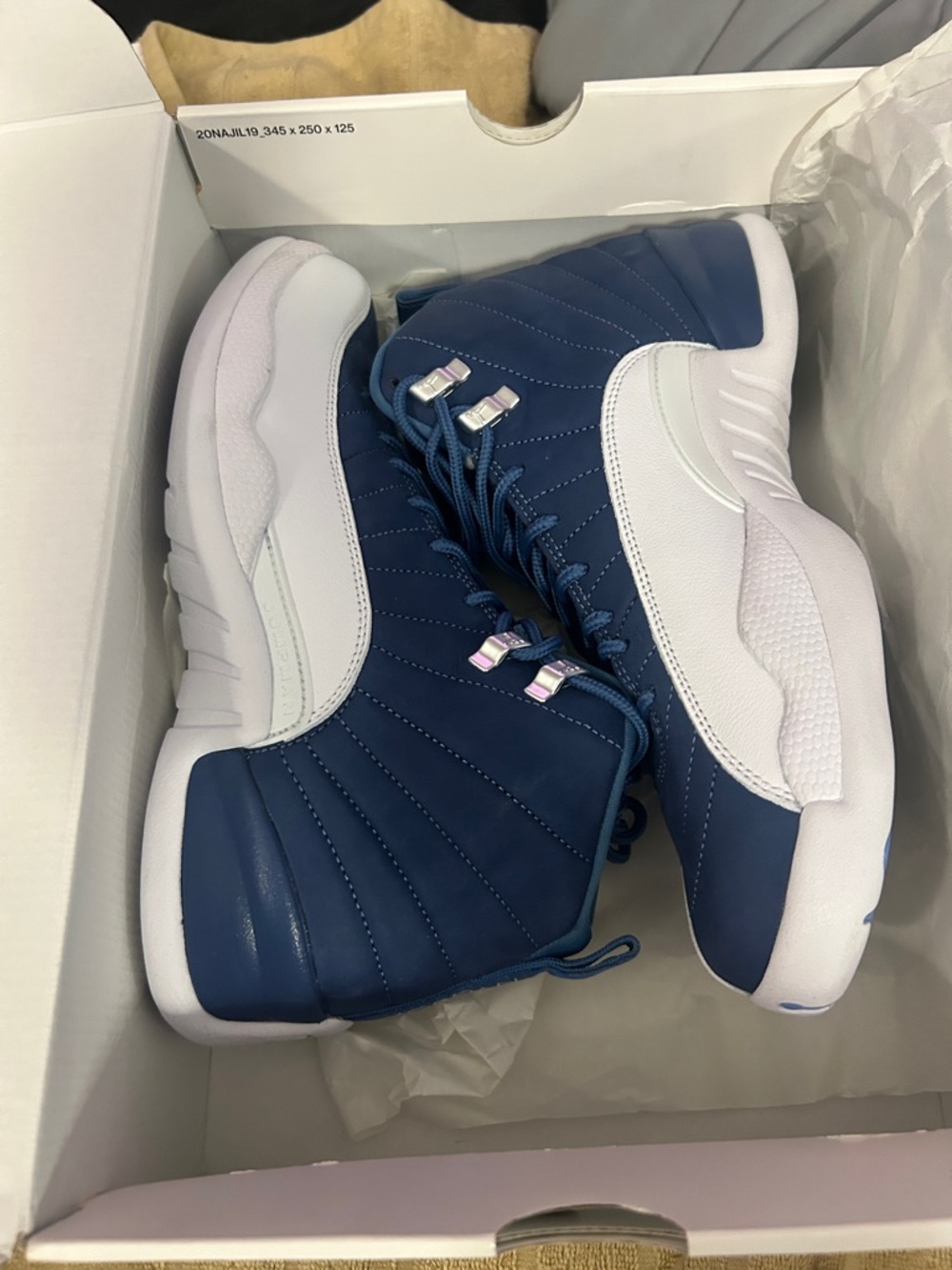Jordan Men's Navy and White High-Top Basketball Sneakers